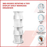NNEDSZ 360-degree Rotating 4 Tier Display Shelf Bookcase Organiser