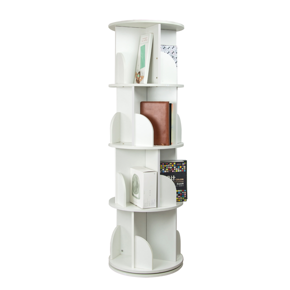 NNEDSZ 360-degree Rotating 4 Tier Display Shelf Bookcase Organiser