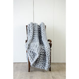 NNEDSZ Hand Knitted Chunky Blanket Thick Acrylic Yarn Blanket Home Decor Throw Rug - Grey
