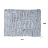 NNEDSZ Hand Knitted Chunky Blanket Thick Acrylic Yarn Blanket Home Decor Throw Rug - Grey