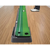NNEDSZ Indoor Practice Putting Green 2.5m Mat Inclined Ball Return Fake Grass 2 Holes