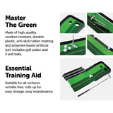 NNEDSZ Indoor Practice Putting Green 2.5m Mat Inclined Ball Return Fake Grass 2 Holes