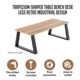NNEDSZ Trapezium Shaped Table Bench Desk Legs Retro Industrial Design Fully Welded - Black