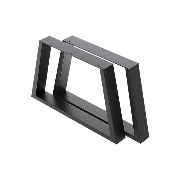 NNEDSZ Trapezium Shaped Table Bench Desk Legs Retro Industrial Design Fully Welded - Black