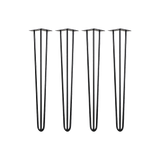 NNEDSZ Set of 4 Industrial 3 - Rod Retro Hairpin Table Legs 12mm Steel Bench Desk - 71cm Black
