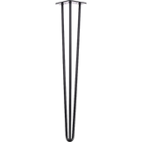 NNEDSZ Set of 4 Industrial 3 - Rod Retro Hairpin Table Legs 12mm Steel Bench Desk - 71cm Black