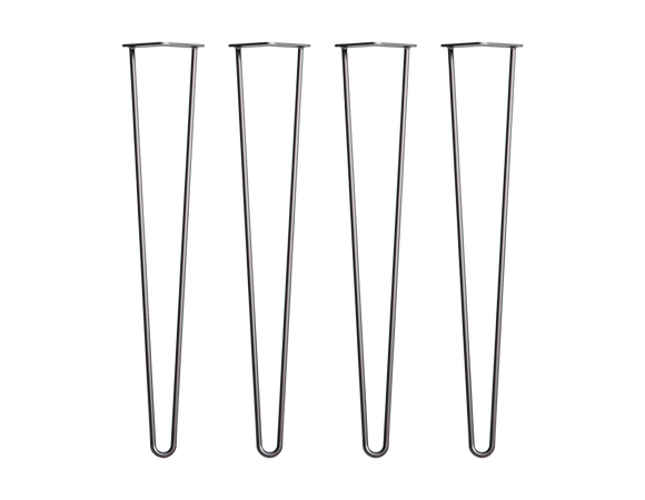 NNEDSZ Set of 4 Industrial Retro Hairpin Table Legs 12mm Steel Bench Desk - 71cm Black