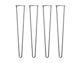 NNEDSZ Set of 4 Industrial Retro Hairpin Table Legs 12mm Steel Bench Desk - 71cm Black