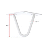 NNEDSZ Set of 4 Industrial Retro Hairpin Table Legs 12mm Steel Bench Desk - 11cm White