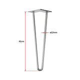 NNEDSZ Set of 4 Chrome Retro Hairpin Table Legs 12mm Steel Bench Desk - 41cm