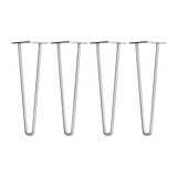 NNEDSZ Set of 4 Chrome Retro Hairpin Table Legs 12mm Steel Bench Desk - 41cm