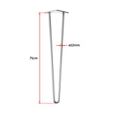 NNEDSZ Set of 4 Chrome Retro Hairpin Table Legs 12mm Steel Bench Desk - 71cm