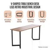 NNEDSZ V Shaped Table Bench Desk Legs Retro Industrial Design Fully Welded - Black