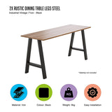 NNEDSZ 2x Rustic Dining Table Legs Steel Industrial  71cm - Black