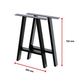 NNEDSZ 2x Rustic Dining Table Legs Steel Industrial  71cm - Black