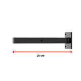NNEDSZ 20cm Floating Shelf Brackets Industrial Metal Shelving Supports 4-Pack - Black