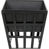 NNEDSZ Black Fire Pit Square Log Patio Garden Heater Outdoor Table Top BBQ Camping