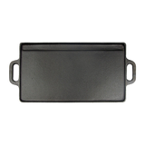 NNEDSZ 46x22 cm Cast Iron Reversible Griddle Plate BBQ Hob Cooking Grill Pan