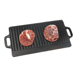 NNEDSZ 46x22 cm Cast Iron Reversible Griddle Plate BBQ Hob Cooking Grill Pan