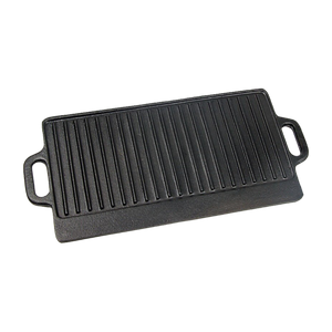 NNEDSZ 46x22 cm Cast Iron Reversible Griddle Plate BBQ Hob Cooking Grill Pan