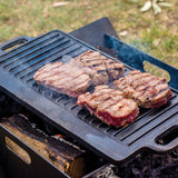 NNEDSZ 46x22 cm Cast Iron Reversible Griddle Plate BBQ Hob Cooking Grill Pan
