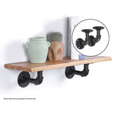 NNEDSZ Industrial Black Iron Pipe Bracket Wall Mounted Floating Shelf - Set of 2