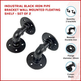 NNEDSZ Industrial Black Iron Pipe Bracket Wall Mounted Floating Shelf - Set of 2
