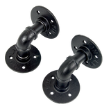NNEDSZ Industrial Black Iron Pipe Bracket Wall Mounted Floating Shelf - Set of 2