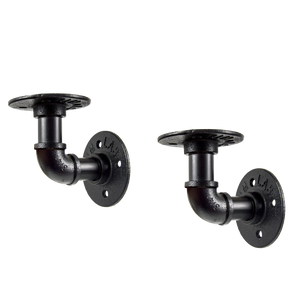 NNEDSZ Industrial Black Iron Pipe Bracket Wall Mounted Floating Shelf - Set of 2