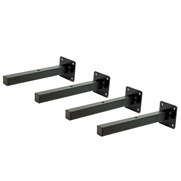 NNEDSZ 20cm Floating Shelf Brackets Industrial Metal Shelving Supports 4-Pack
