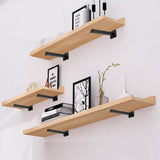 NNEDSZ 20cm Floating Shelf Brackets Industrial Metal Shelving Supports 4-Pack