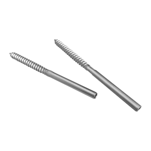 NNEDSZ Stainless Steel DIY Rope Balustrade Kit 3.2mm Swage 2 x Lag Screw Term - 10 pack
