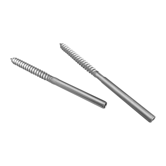 NNEDSZ Stainless Steel DIY Rope Balustrade Kit 3.2mm Swage 2 x Lag Screw Term - 10 pack
