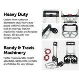 NNEDSZ 150KG Portable Cart Folding Dolly Push Truck Hand Collapsible Luggage Trolley