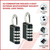 NNEDSZ X2 Combination Padlock 4-Digit Outdoor Weatherproof Security School Lock Travel