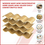 NNEDSZ Wooden Wave Wine Rack/Creative Home Grape Wine Holder Shelf Cabinet/Bottle Rack