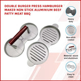 NNEDSZ Double Burger Press Hamburger Maker Non Stick Aluminium Beef Patty Meat BBQ