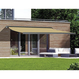 NNEDSZ 5.5m x 3.0m Retractable Folding Arm Awning Heavy Duty Full Cassette Motorised