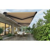 NNEDSZ 5.5m x 3.0m Retractable Folding Arm Awning Heavy Duty Full Cassette Motorised