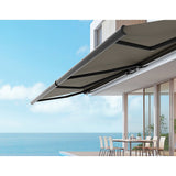 NNEDSZ 5.5m x 3.0m Retractable Folding Arm Awning Heavy Duty Full Cassette Motorised