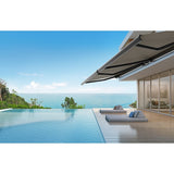 NNEDSZ 5.5m x 3.0m Retractable Folding Arm Awning Heavy Duty Full Cassette Motorised