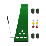 NNEDSZ Golf Beer Pong Game Toy Set Green Golf Putting Matt with 2 Putters, 6 Balls