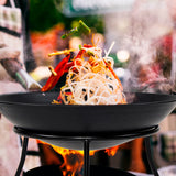 NNEDSZ Cast Iron Fire Bowl Traditional Log Fire Pit Outdoor Heating Camp Site Barbecue