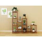 NNEDSZ Indoor Outdoor Garden Plant Stand Planter Flower Pot Shelf Wooden Shelving - 12 Shelves