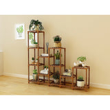 NNEDSZ Indoor Outdoor Garden Plant Stand Planter Flower Pot Shelf Wooden Shelving - 12 Shelves