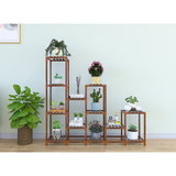 NNEDSZ Indoor Outdoor Garden Plant Stand Planter Flower Pot Shelf Wooden Shelving - 12 Shelves