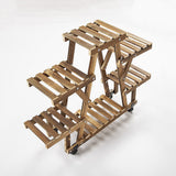 NNEDSZ Wood Plant Stand Indoor Outdoor Carbonized Triangle Corner Plant Rack