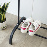 NNEDSZ Closet Organizer Metal Garment Rack Portable Clothes Hanger Storage Shoes Rack Black