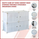 NNEDSZ White Cube DIY Shoe Cabinet Rack Storage Portable Stackable Organiser Stand
