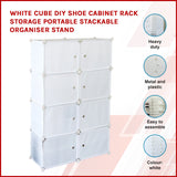 NNEDSZ White Cube DIY Shoe Cabinet Rack Storage Portable Stackable Organiser Stand
